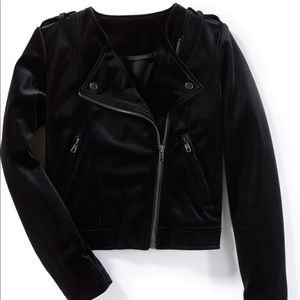 Girls Crushed Velvet Moto Jacket